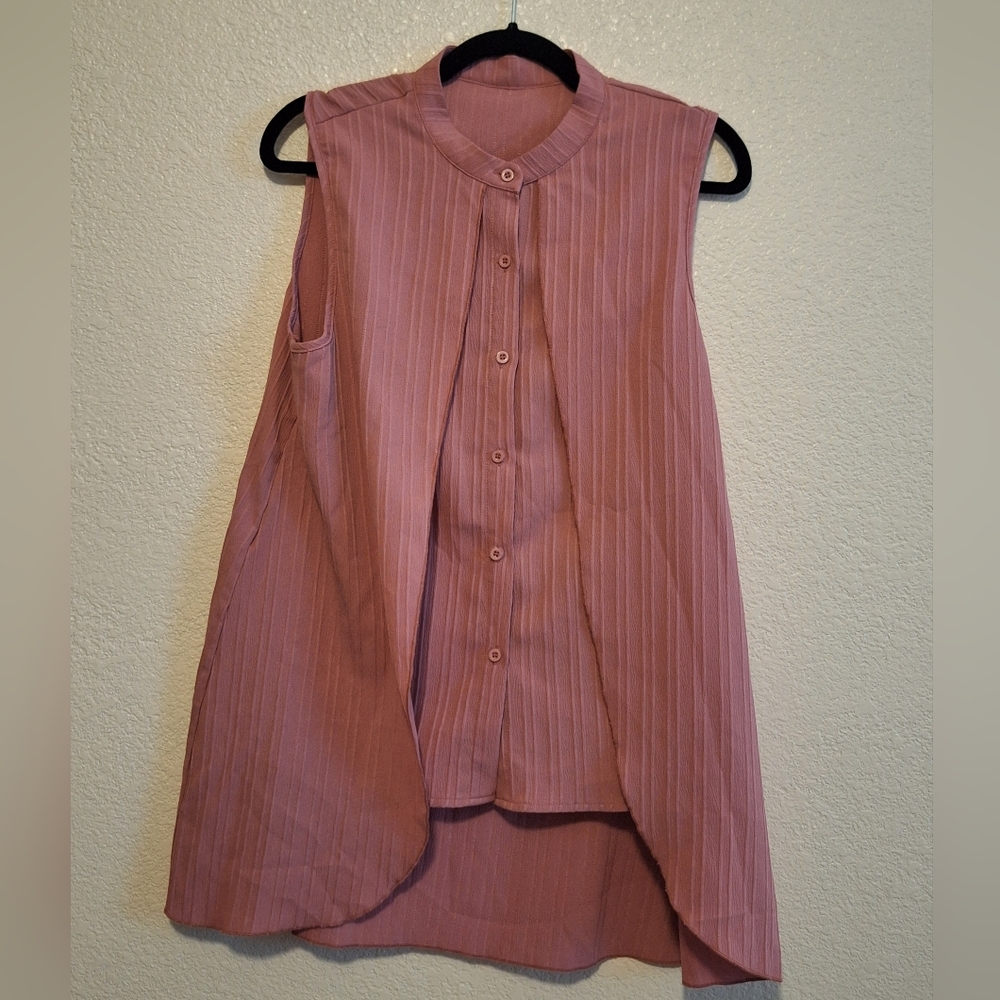 🏷 2/$12 Sleeveless Pink Striped Women's Top